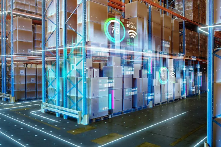 Warehouse staff using a real-time inventory visibility dashboard to manage stock accurately.