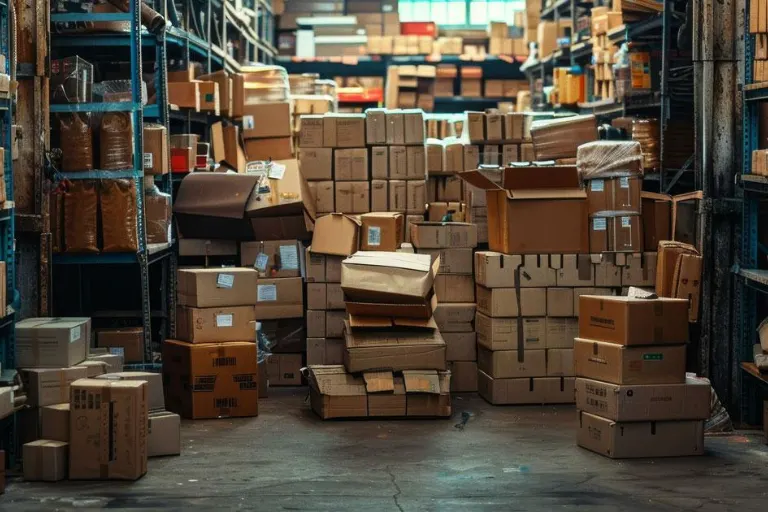 Warehouse manager analysing dead stock and slow-moving inventory using an inventory management system.