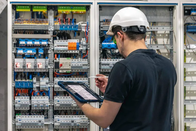 Inventory manager analyzing ageing electrical and electronics stock to identify obsolete inventory risk