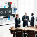 Operations manager using workforce utilization software to optimize manpower planning and employee productivity